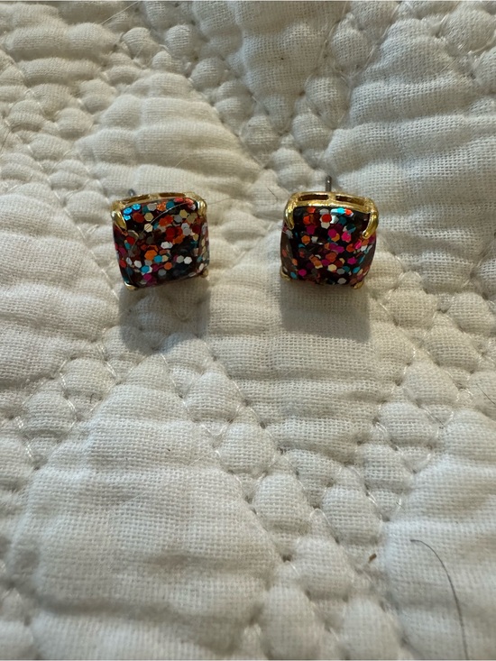 kate spade Jewelry - Kate Spade Mini Square Confetti Glitter Studs